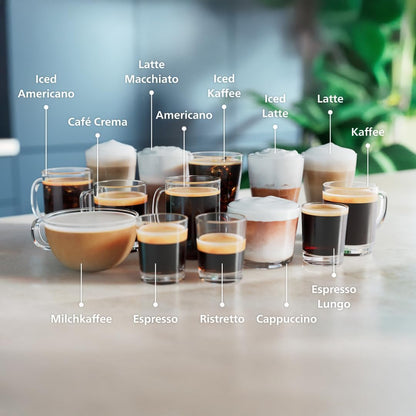 Serie 5500 EP5546/70 Kaffeevollautomat – LatteGo Milchsystem,20 heiße und kalte Kaffeespezialitäten,40% leiser mit SilentBrew,QuickStart,Schwarz