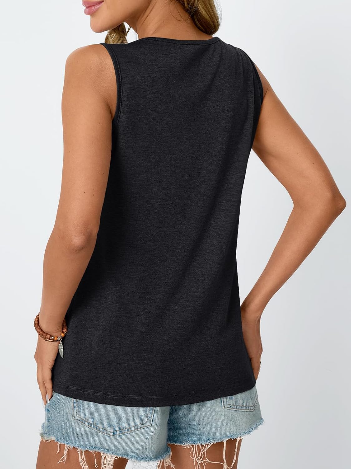 Womens Tank Tops 2025 Summer Dressy Casual Blouses Sleeveless Flowy Crewneck Outfits Basic Trendy Clothes